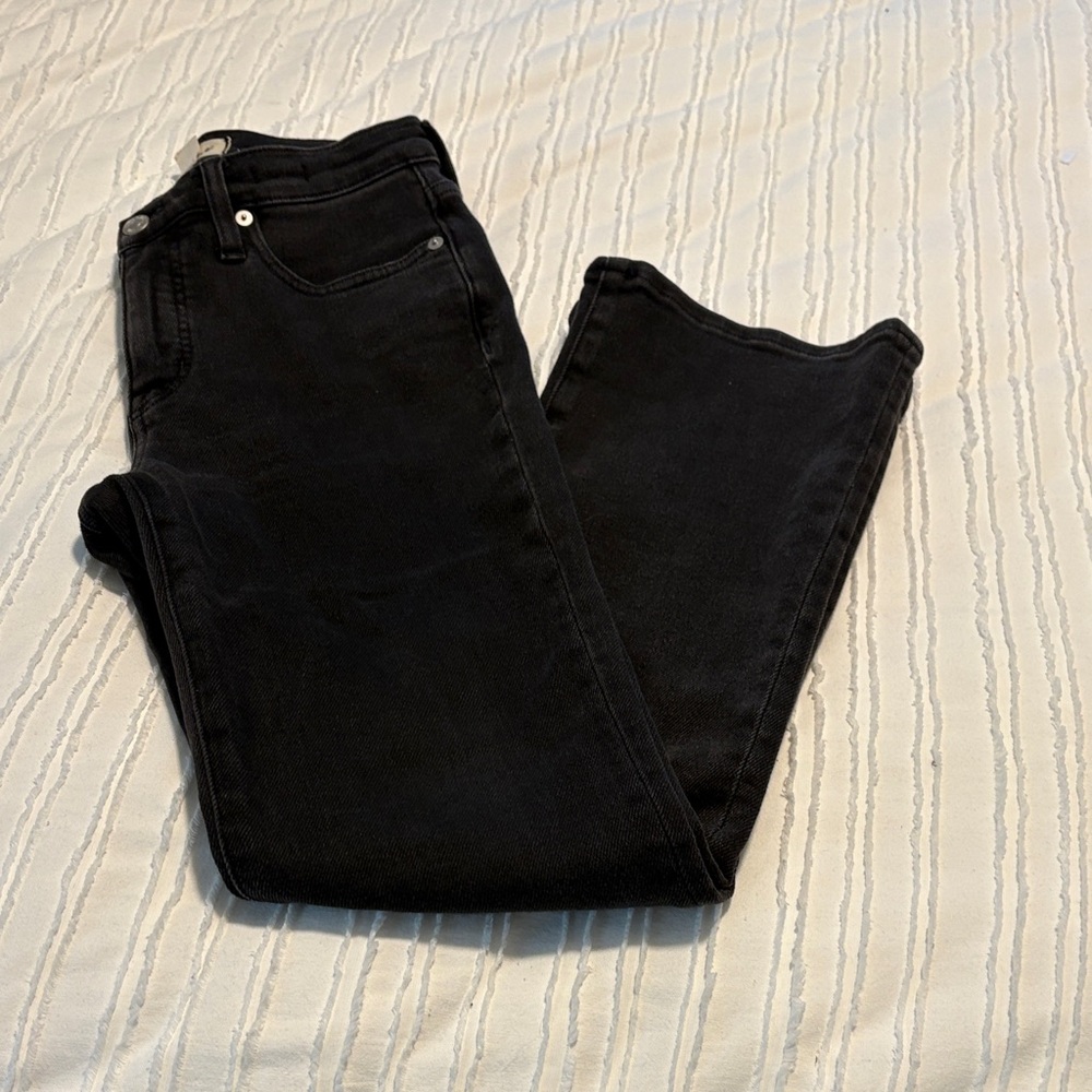 Madewell Black Mid-Rise Kick Out Crop Classic Women's Jeans
